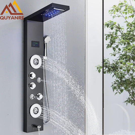 Led Shower Panel Tower System Rain Waterfall Shower