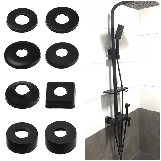 1pcs Black Shower Faucet Decorative Cover Chrome Finish