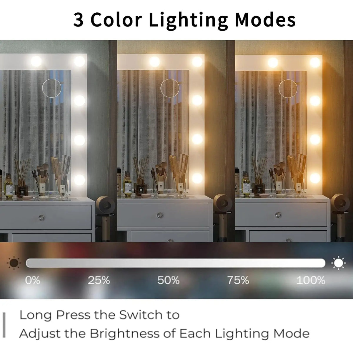 55 Makeup Vanity Desk Lighted Mirror Charging Station