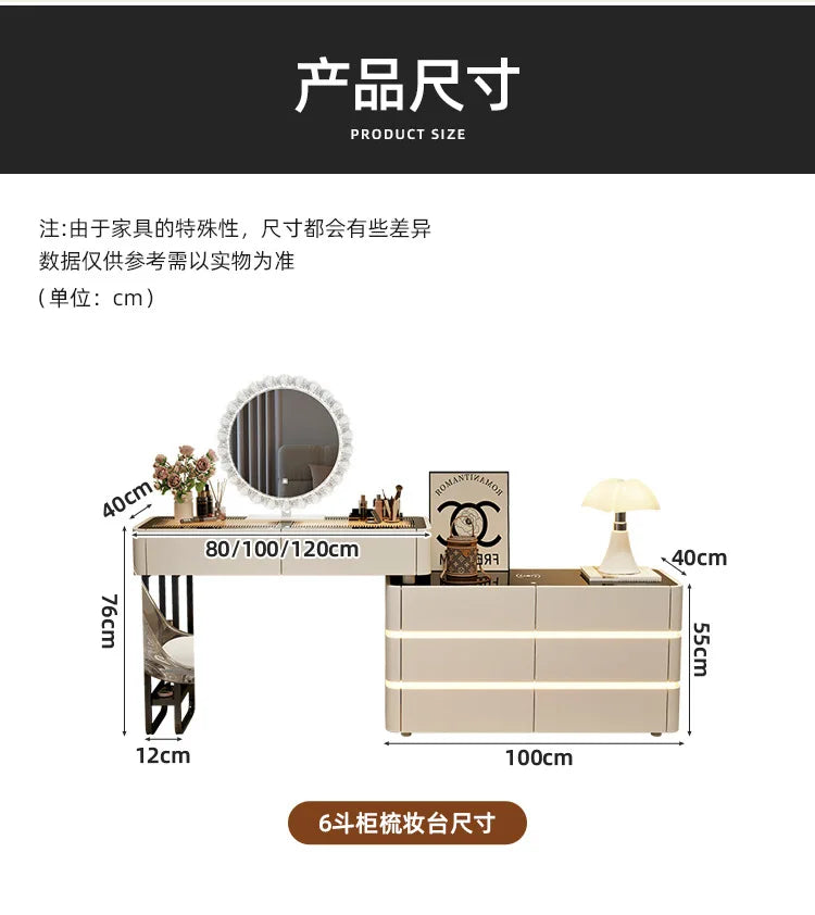 Modern Dressing Table Vanity Desk Wireless Charge Station