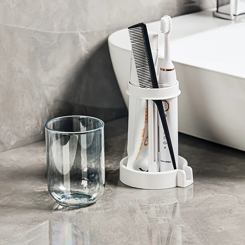 Bathroom Vanity Organizer Rack Toothbrush Cup Holder Sink