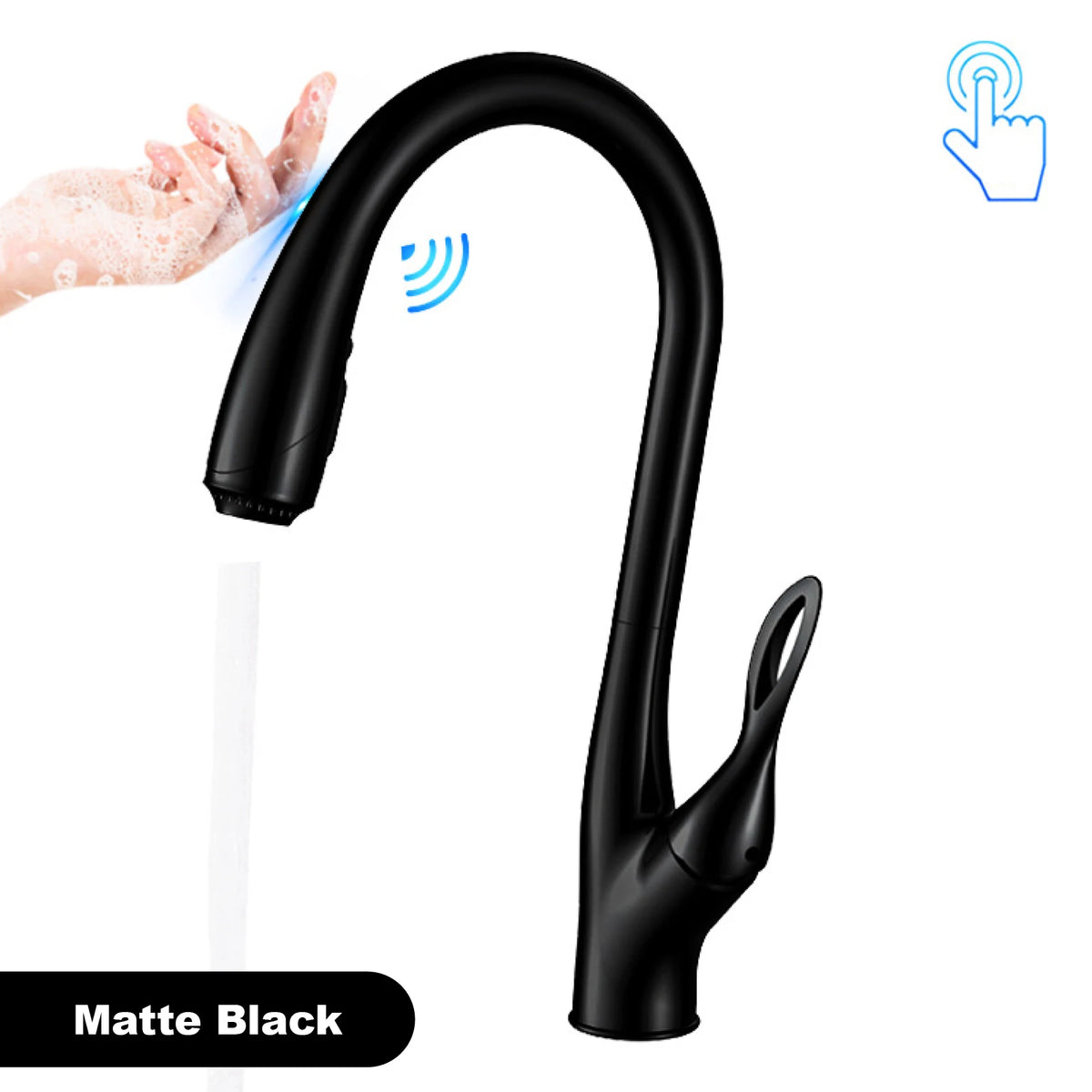 Brushed Gold Brass Faucet Pull Out Sprayer Ceramic