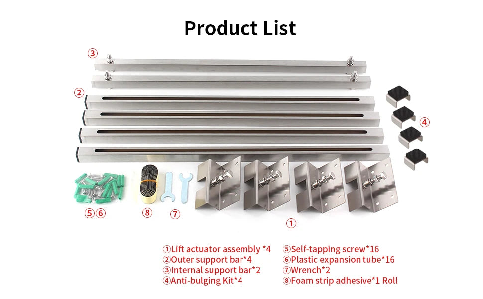 2pcs Undermount Sink Supports Brackets Adjustable Stainless Steel