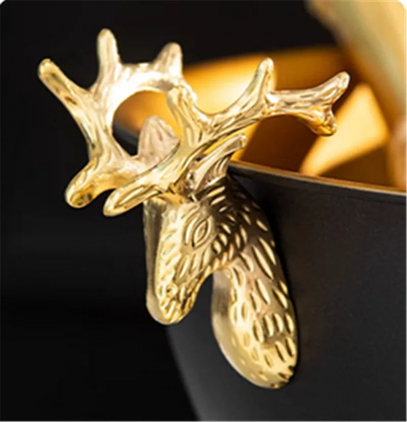 304 Stainless Steel Deer Head Ear Rose Gold