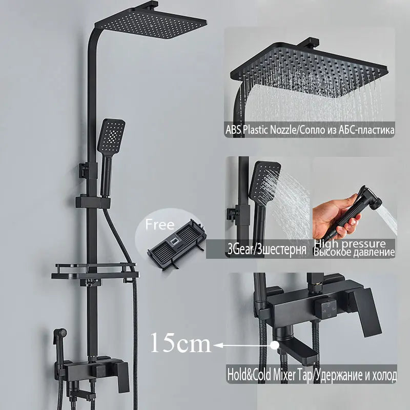 Black Shower Faucet Ways Showers Faucet Systems Adjustable