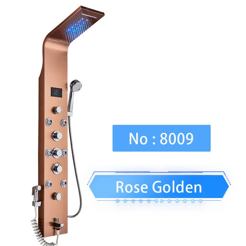 Shinesia Led Shower Panel Rainfall Bathroom Column Mixer