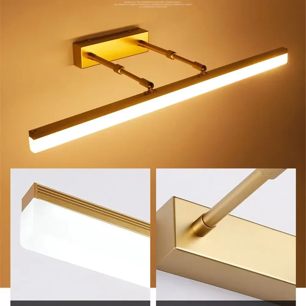Retractable Bathroom Mirror Front Wall Light Dressing Table