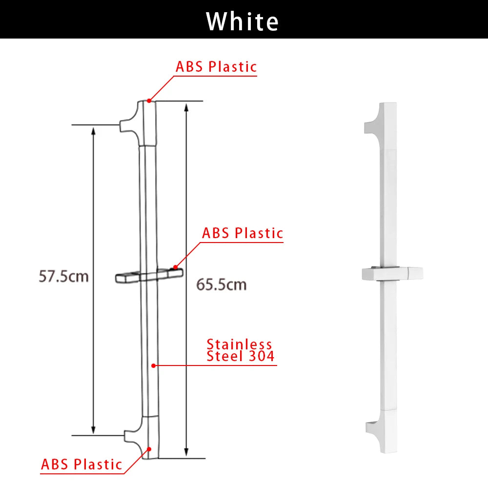 Wall Mounted Adjustable Slide Shower Bar Bathroom Shower