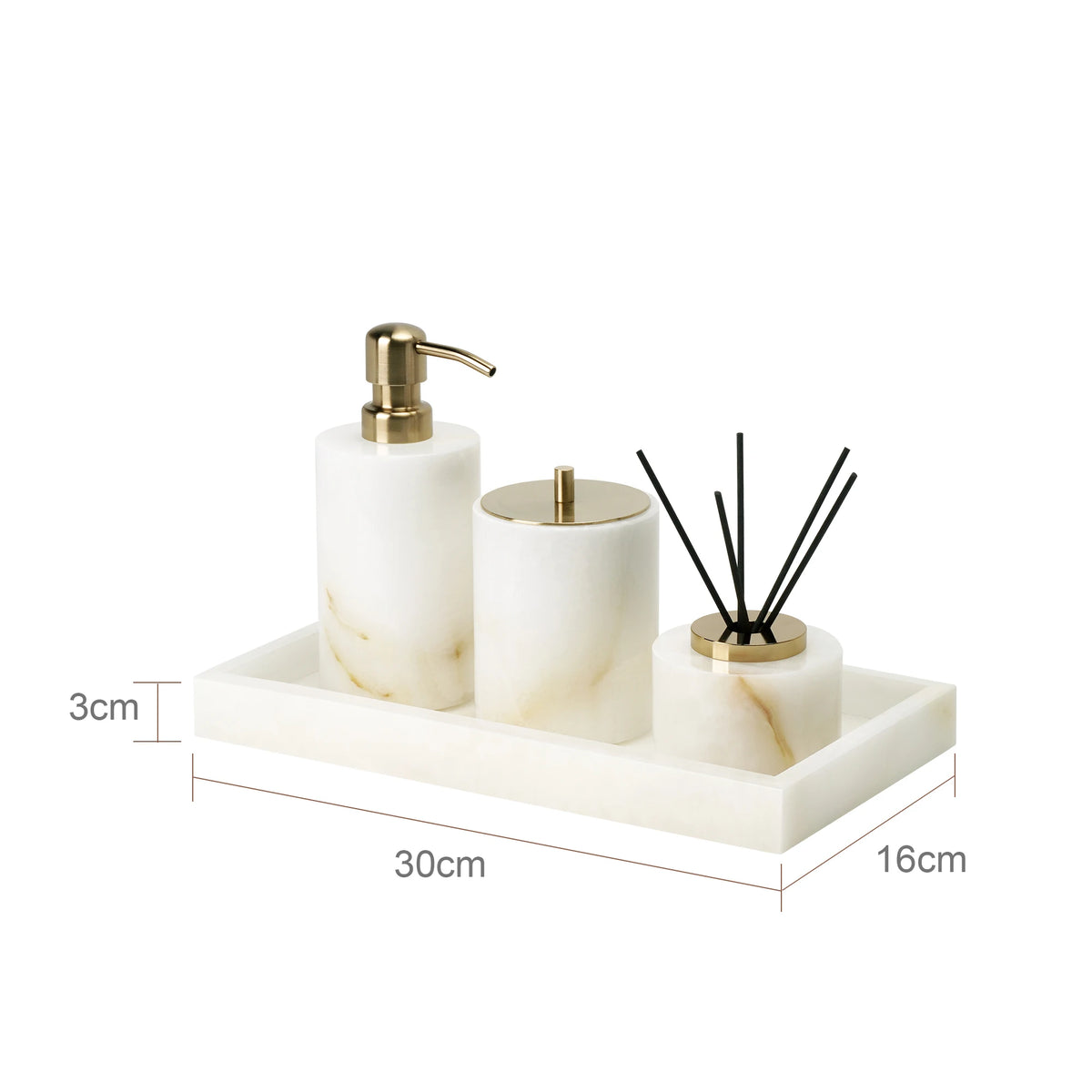 White Onyx Natural Marble Bathroom Elegant Soap Dispenser