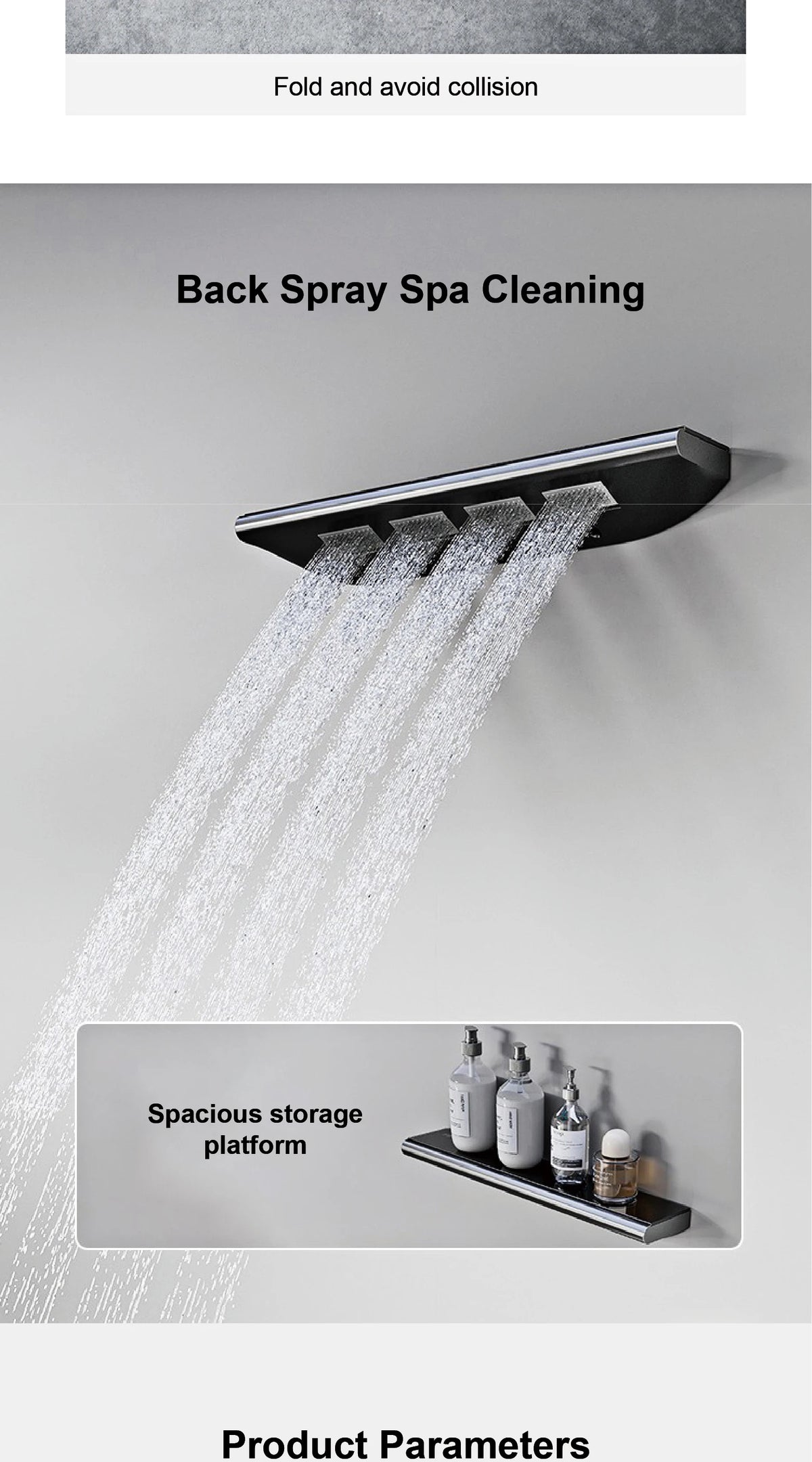 Gun Gray Brass Ceiling Constant Temperature Shower System