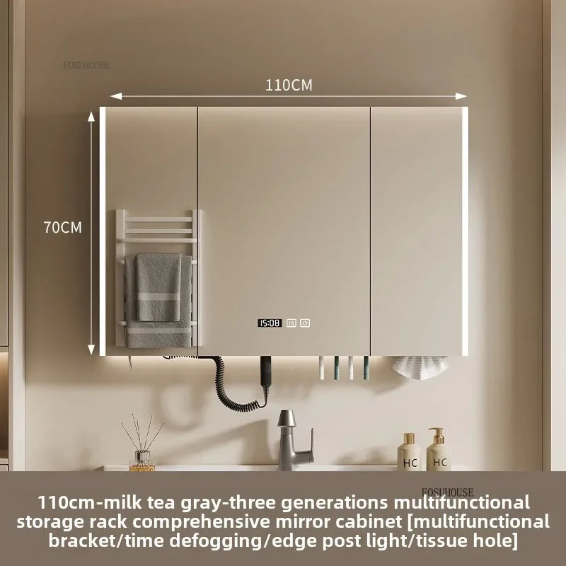 Smart Bathroom Mirror Storage Cabinet Light Bathroom Mirror