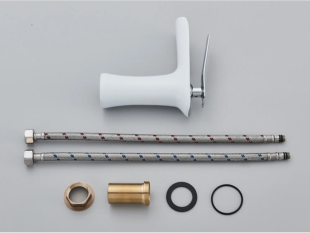 White Basin Faucet Waterfall Spout Bathroom Mixer Tap