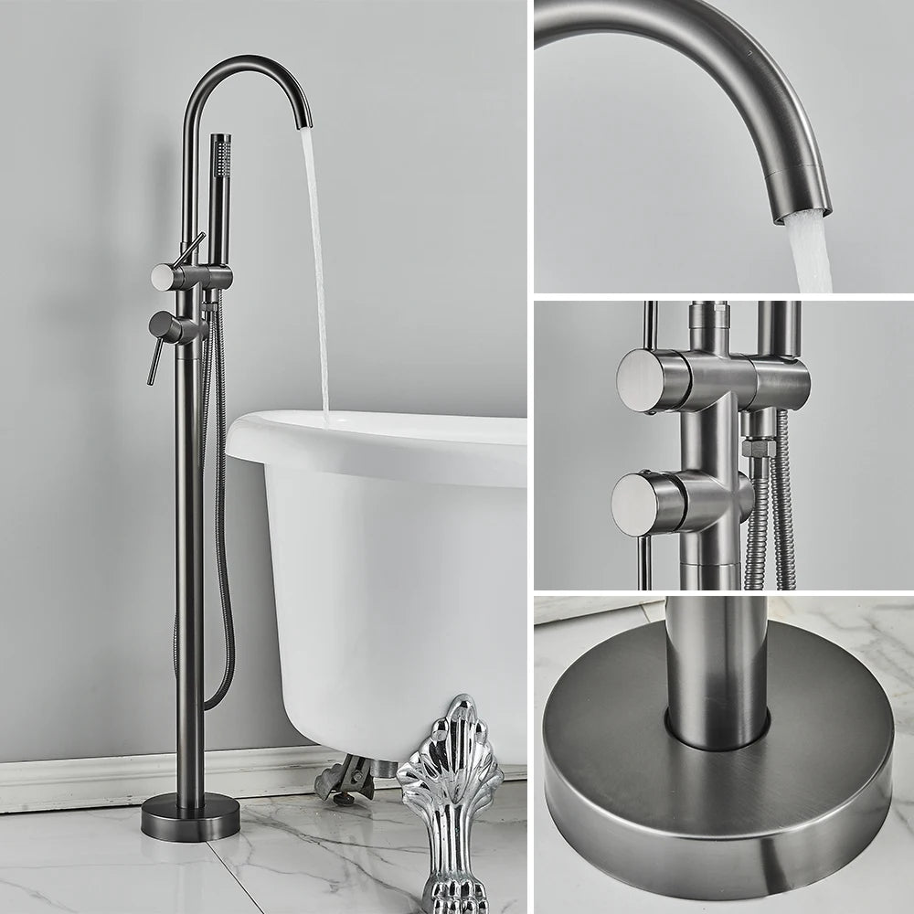 Rozin Black Floor Standing Bathtub Faucet Colors Standing