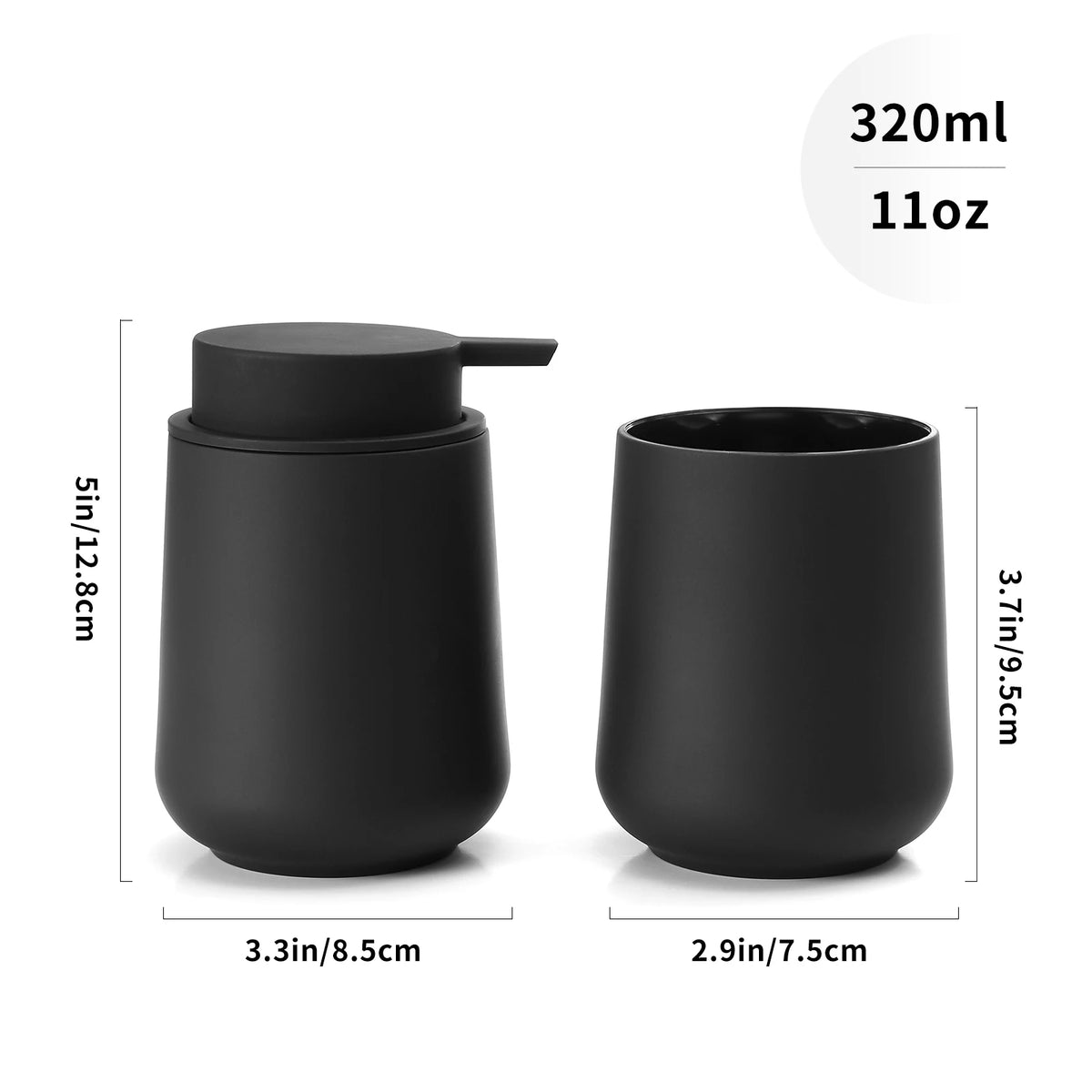 Bathroom Accessory - 2-Piece Soap Dispenser Cup Bathroom