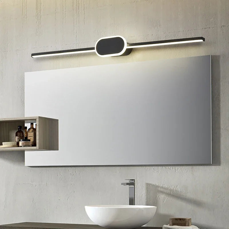 Modern Luxury Bathroom Wall Lamp Black White Aluminum