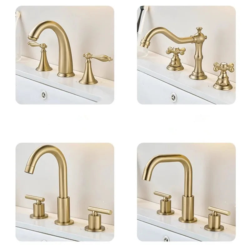 Brushed Gold Bathroom Faucet Total Brass Basin Faucet