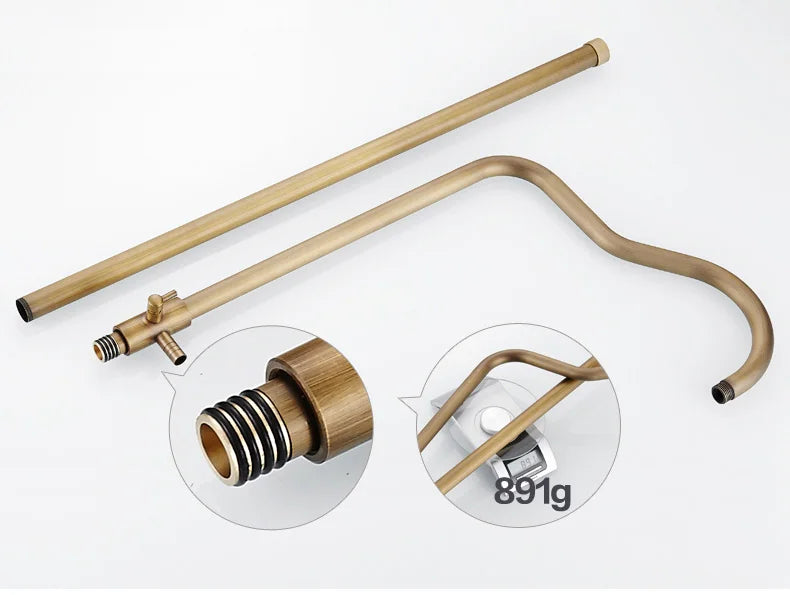 Bathroom Rain Shower Antique Bronze Wall Mounted Bath