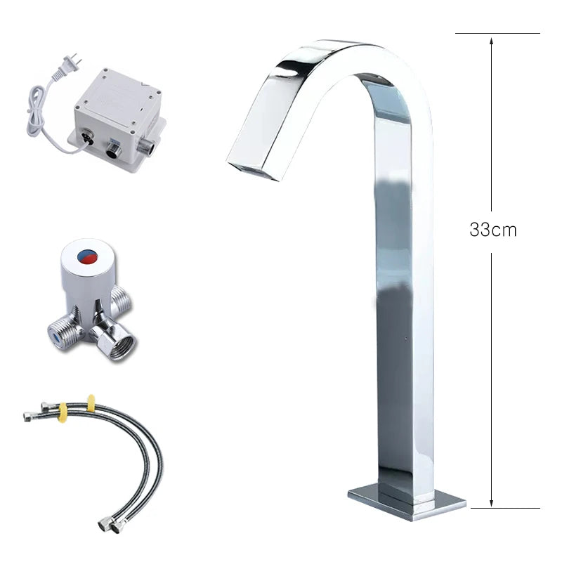 Oxg Black/Chrome Smart Sensor Basin Faucet Automatic Sensor