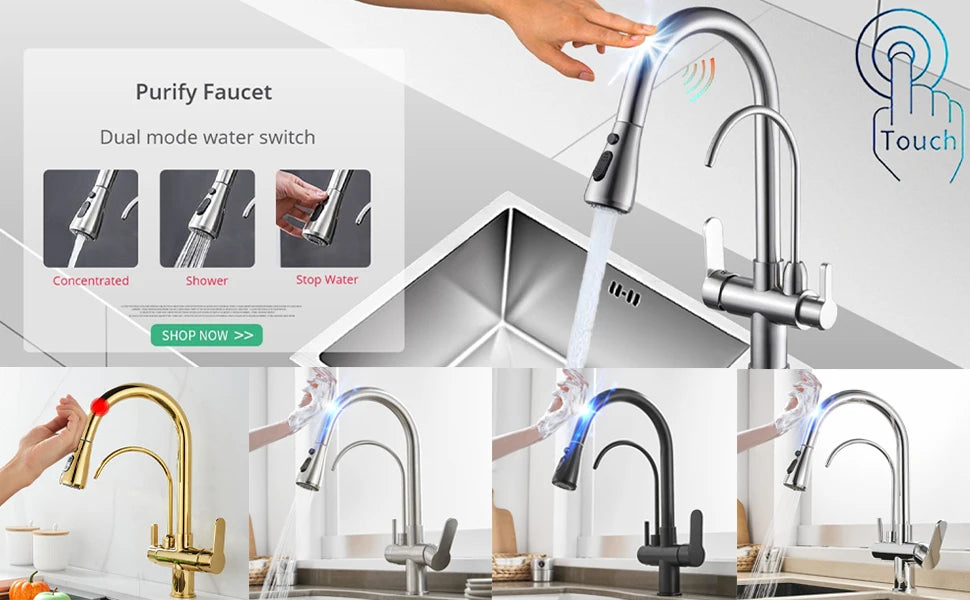 Pull Out Filter Sink Faucets Pull Down Cold