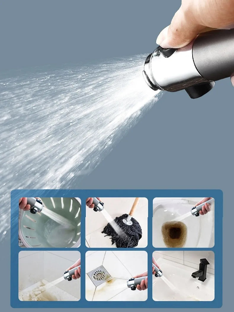 High-Pressure Shower Head 3-Mode Adjustable Spray Massage Brush