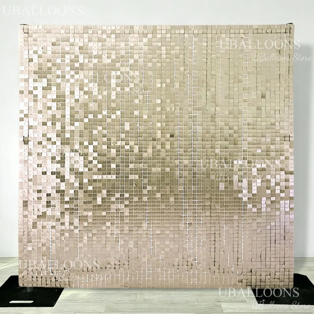 49pcs Champagne Gold Shimmer Wall Panels 7x7ft Matte
