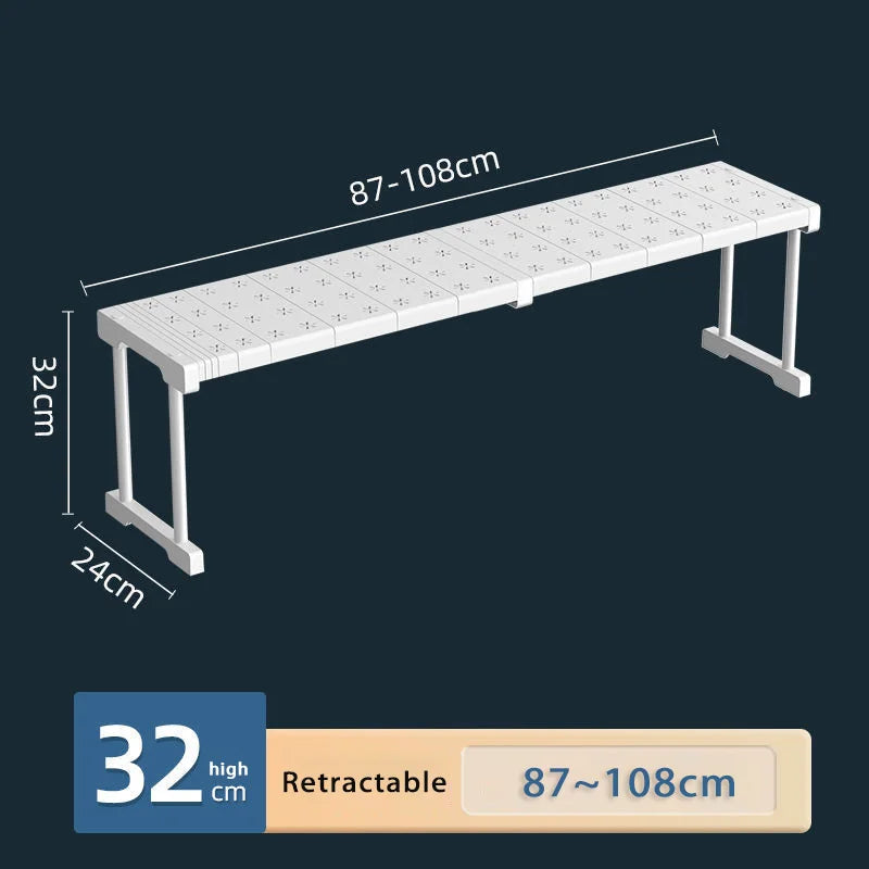 Wardrobe No-Punch Multi-Layer Retractable Adjustable Shelves
