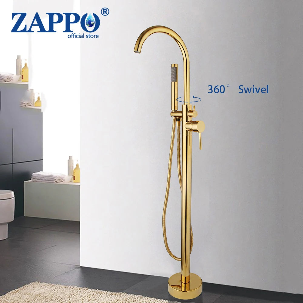 Zappo Standing Tub Shower Faucet Floor Mount Shower