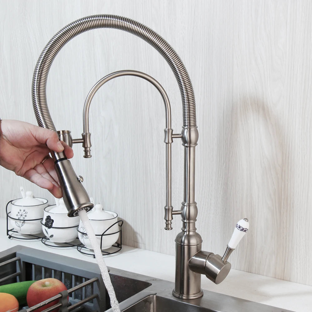 Kemaidi Golden Spring Pull Down Sink Faucet &