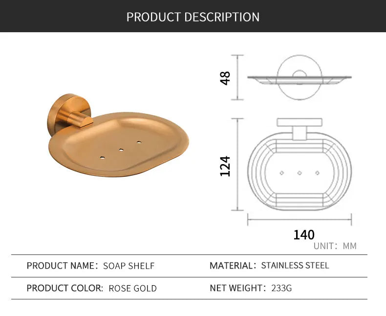 Bathroom Hardware 304 Stainless Steel Rose Gold Towel