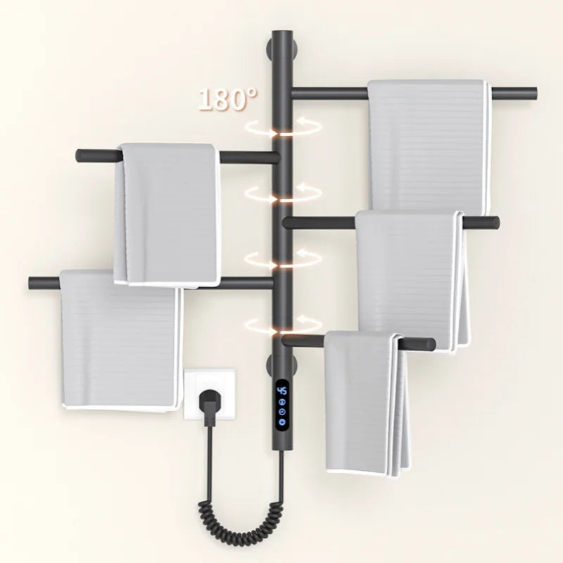 Heated Electric Towel Rack Smart Touch Temperature Time