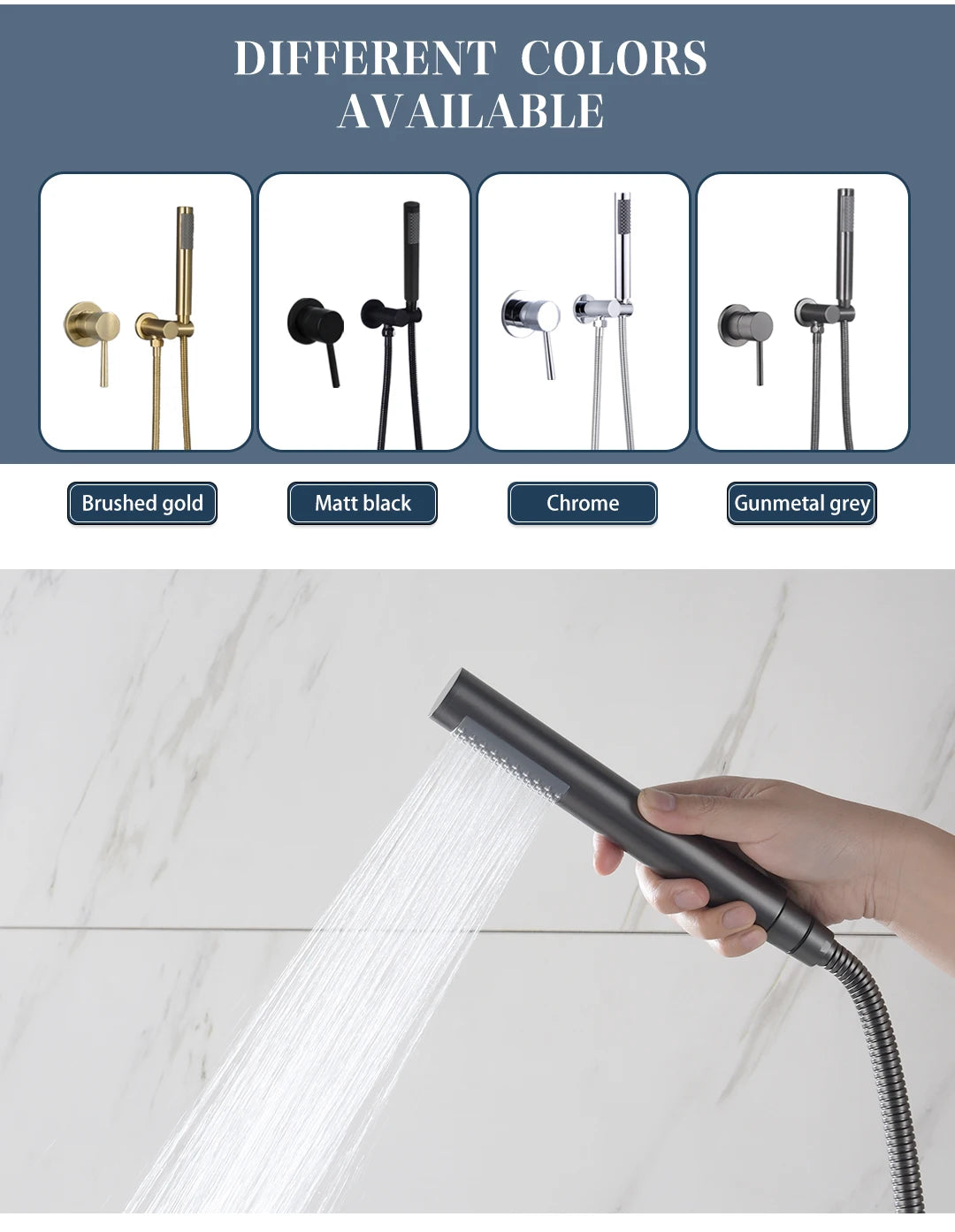 Bathroom Hand Shower Head 150cm Stainless Steel Shower