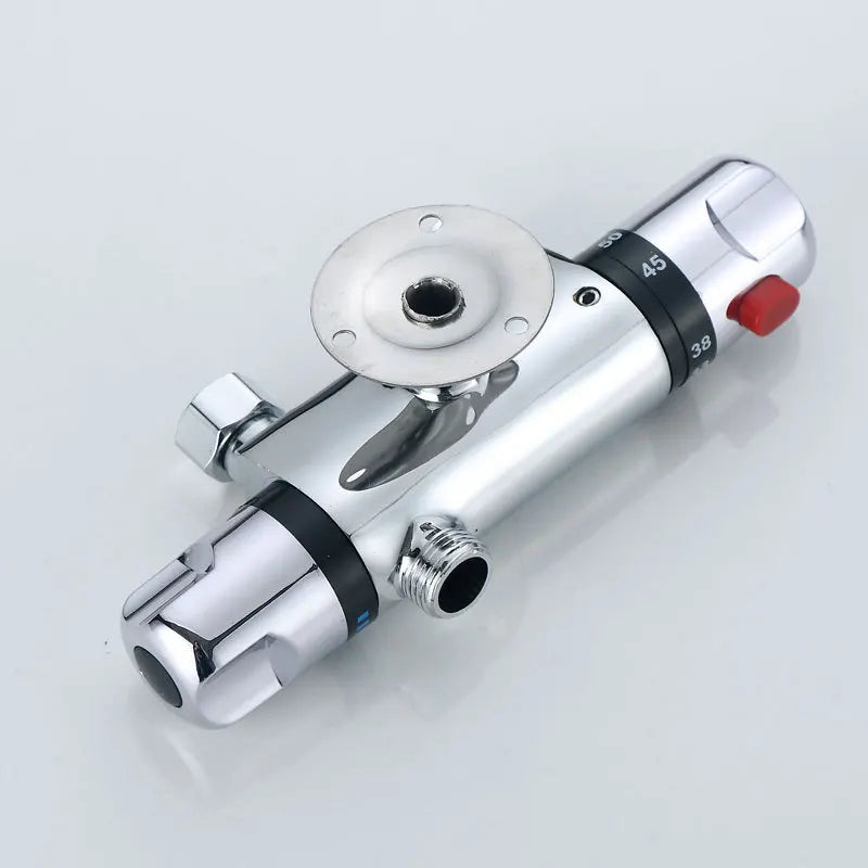 Chrome Brass Thermostatic Shower Faucet Mixer Valve Dual