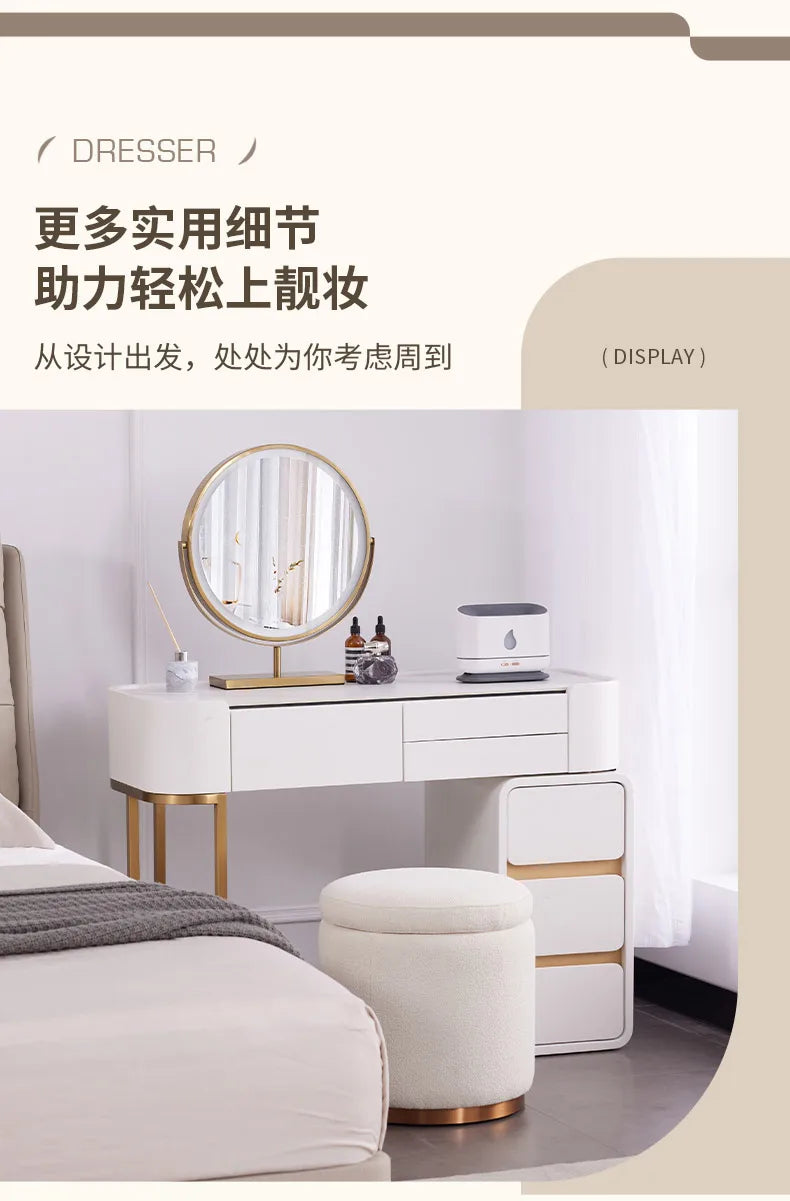 White Modern Vanity Table Living Room Makeup Vanity