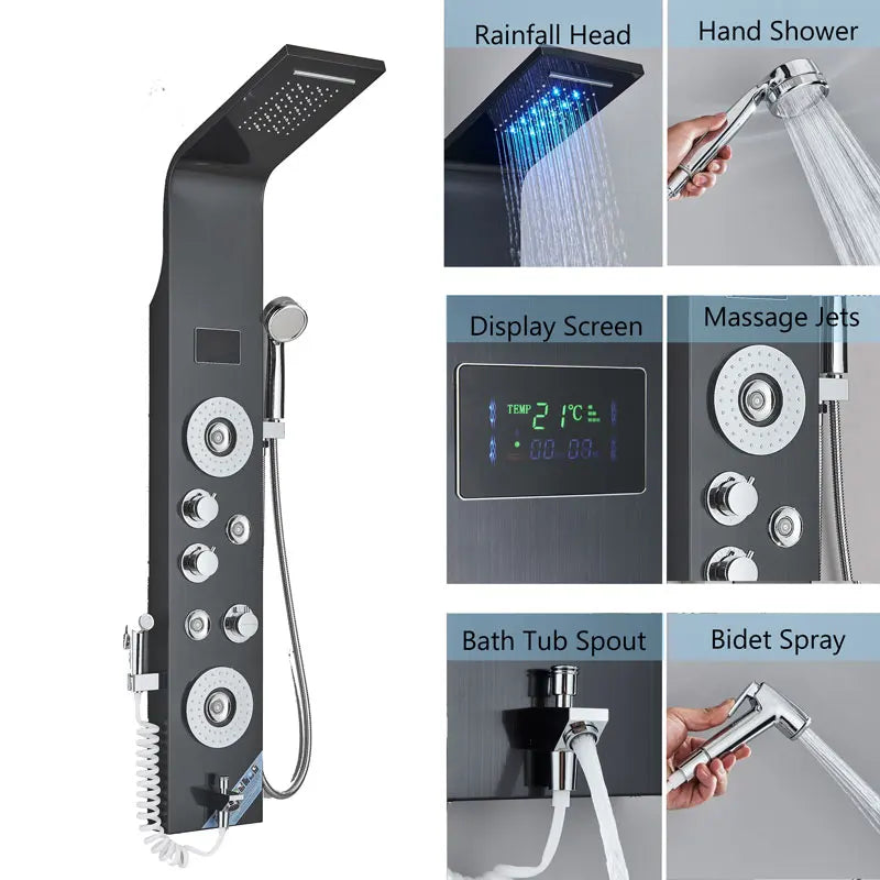 Led Bath Shower Faucet Digital Display Bath Shower