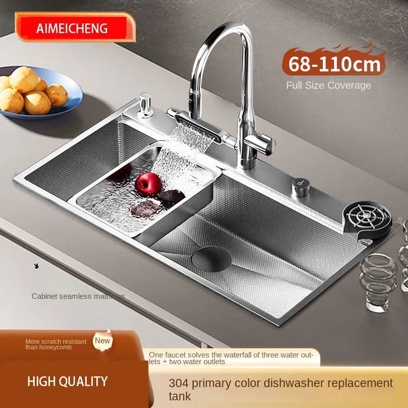 Digital Display Fly Rain Waterfall Large Sink 304