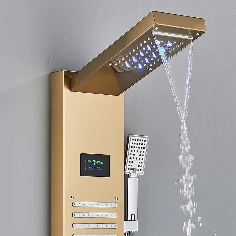 Golden Shower Panel Led Light Bathroom Bath Shower