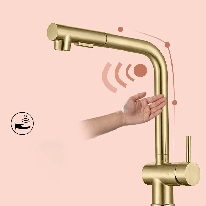 Cold Touch On Faucets Stainless Steel Pull Out