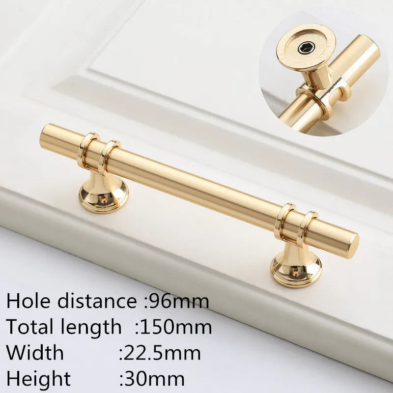 Kk&Fing Cabinet Wardrobe Door Golden Handles Lengthen Light