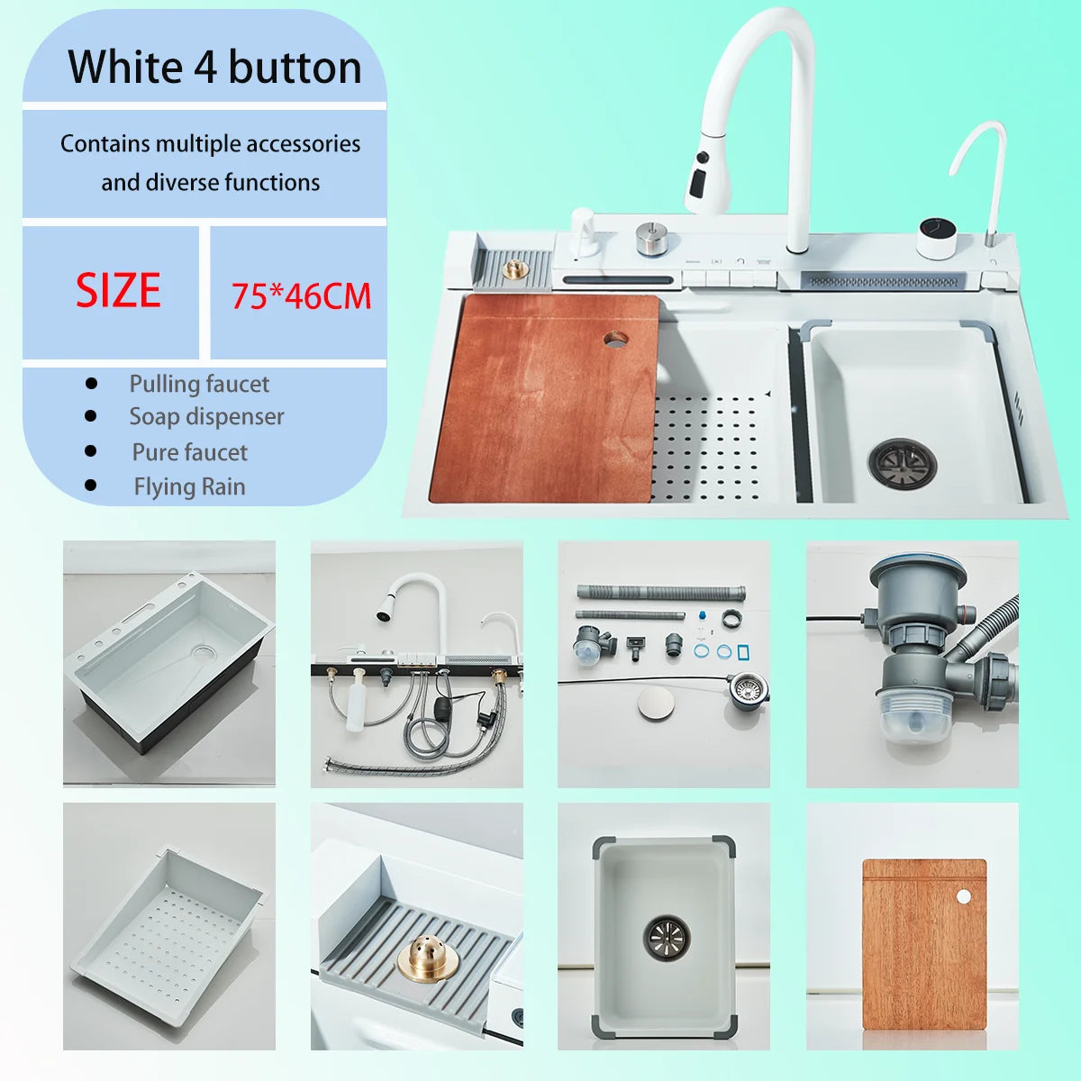 Brushed Gold 304 Stainless Steel Waterfall Style Modern