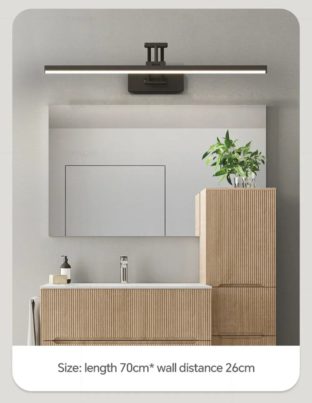 Dindalled Ip44 Bathroom Mirror Light Modern Retractable Led