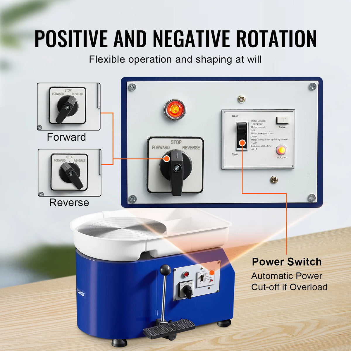 Succebuy 11in Pottery Wheel Ceramic Forming Machine Adjustable