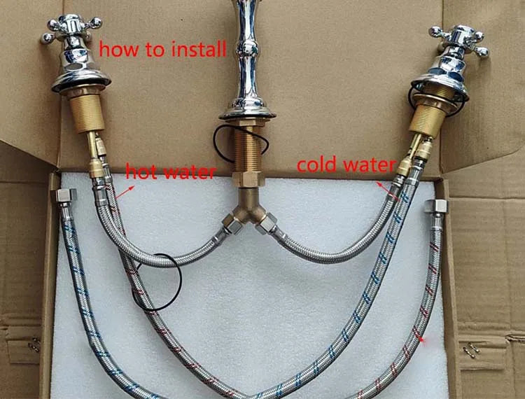Kmmoun Fixed Spout Bathroom Basin Faucet Hole Deck