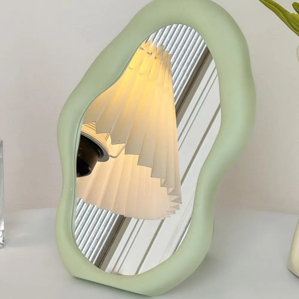 1pc Cream Style Makeup Mirror Decorative Irregular Simple
