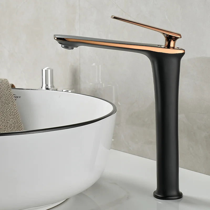 Basin Faucets Black Brass Faucet Cold Bathroom Sink