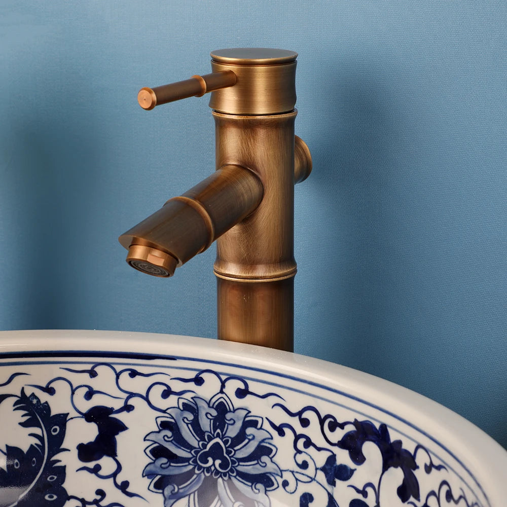 Zappo Jindezhen Ceramic Bathroom Vessel Sink Faucet Combo