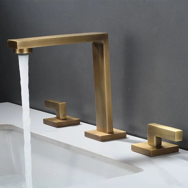 Brushed Gold Basin Faucet Total Brass Black Bathroom