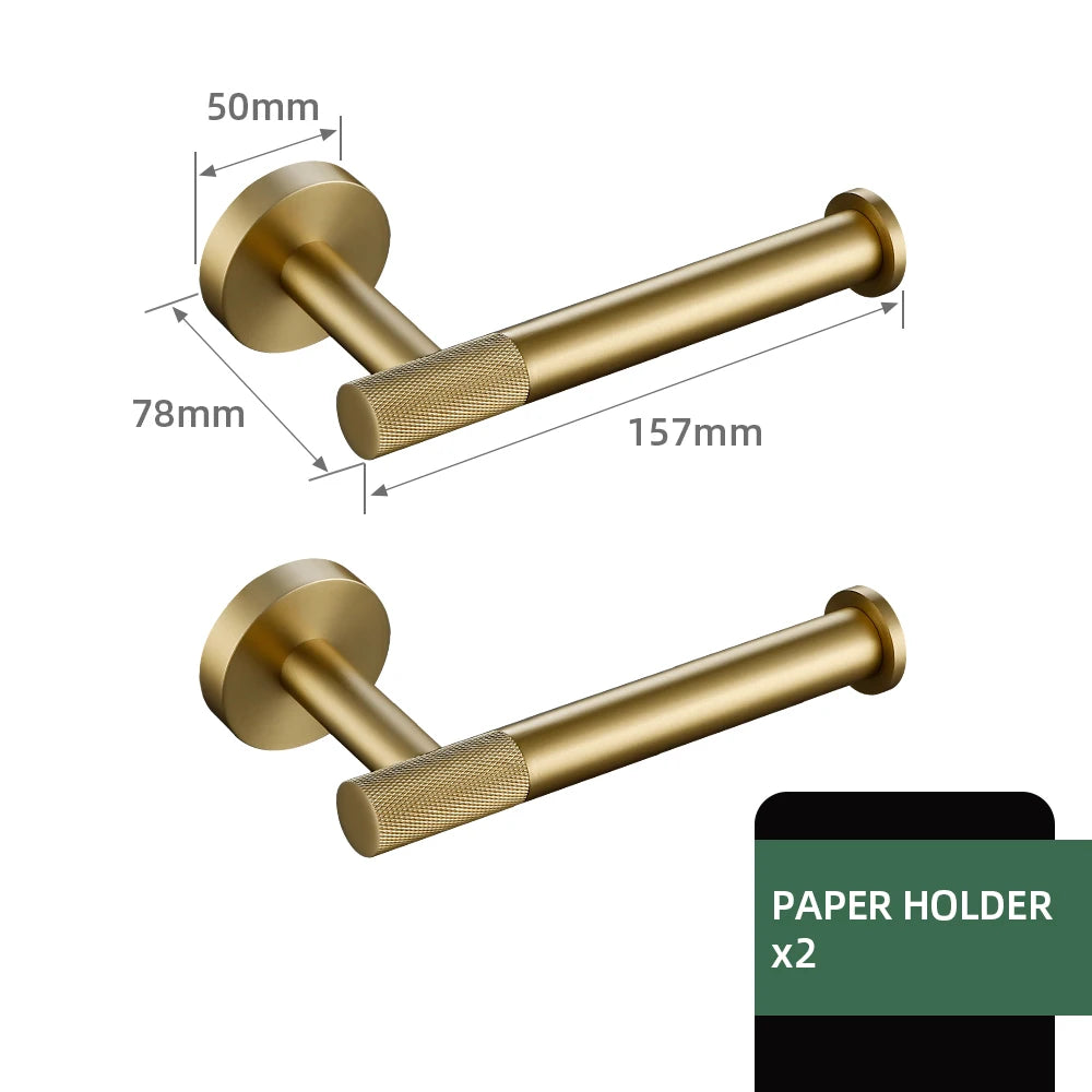 Gold Bathroom Towel Bar Bath Robe Hook Brass