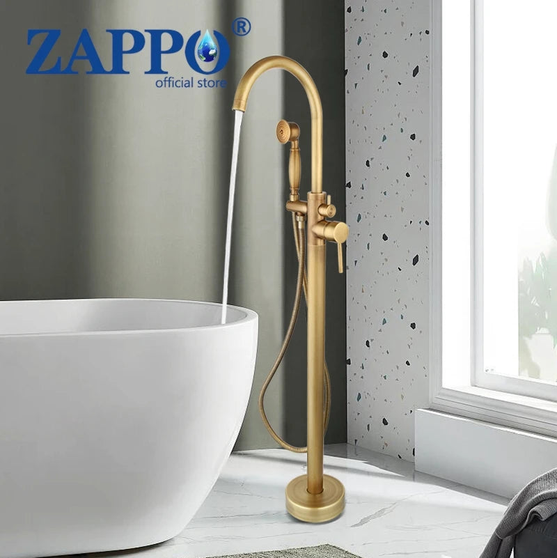 Zappo Standing Tub Shower Faucet Floor Mount Shower