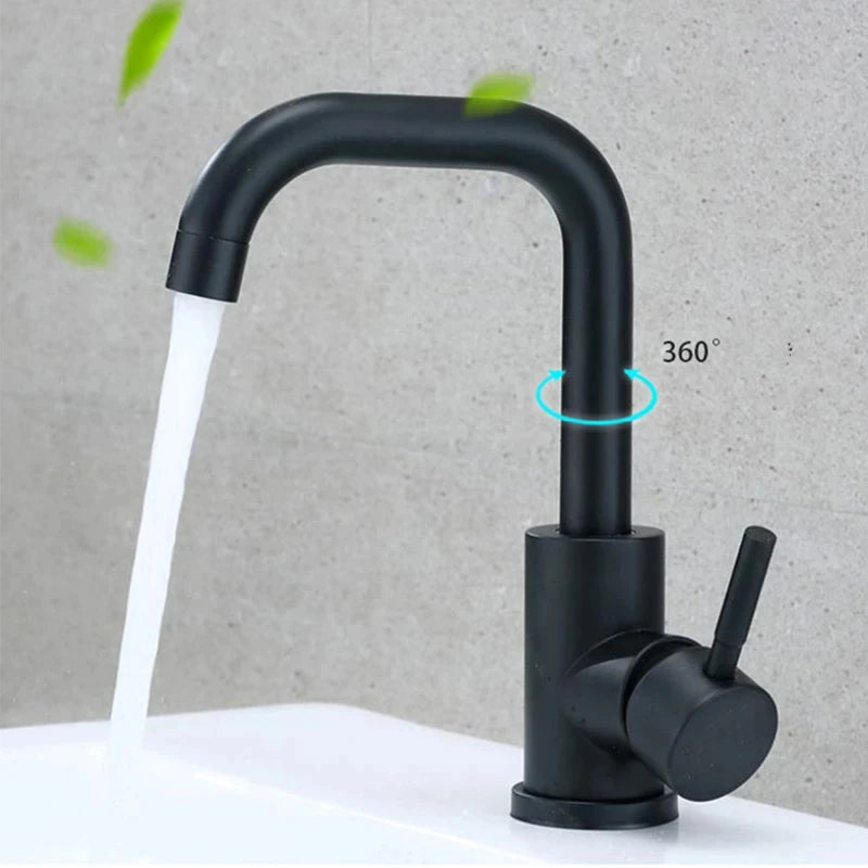 304 Stainless Steel Bathroom Basin Faucet Cold Wash