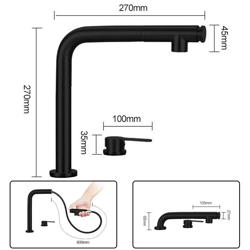 Asras Nano Black Small Size Sink Cup Washer